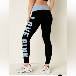 Pink Cotton Foldover Leggings in Full Length